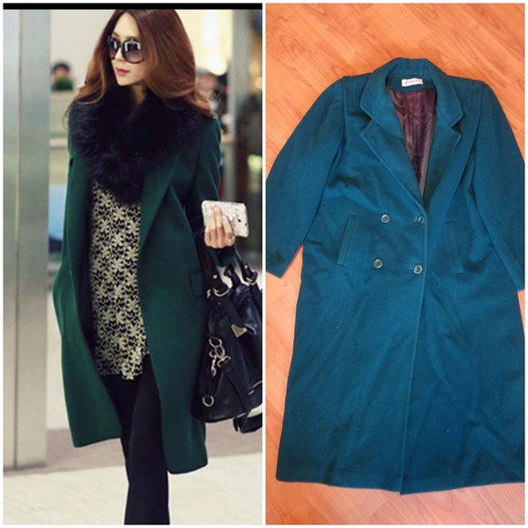 forecasters of Boston Jackets & Blazers - Forecasters of Boston wool green long coat
